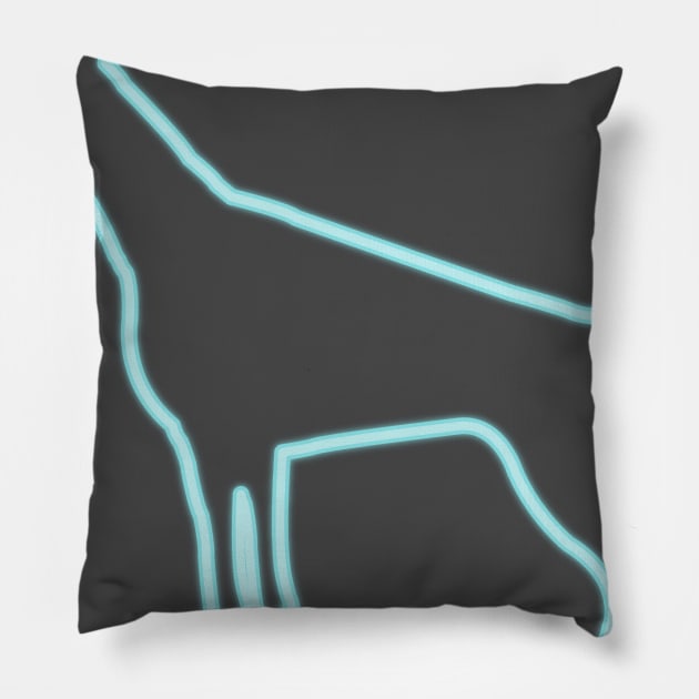 80's Gift 80s Retro Neon Sign Doberman Pillow by PhuNguyen