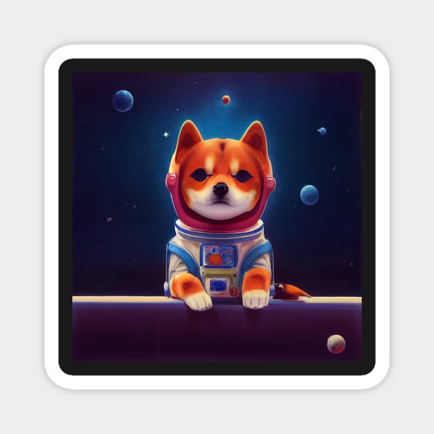 Kawaii Shiba Inu as astronaut Magnet by Studiowatermars