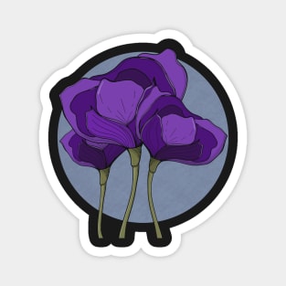 Vibrant Purple Flowers Plant Art Magnet