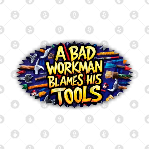 A bad workman blames his tools illustration typography graffiti vibrant by The Laughing Professor
