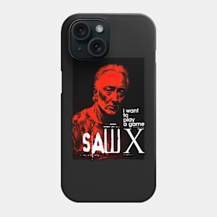 SAW X Tobin Bell as John Kramer movie graphic design poster Phone Case