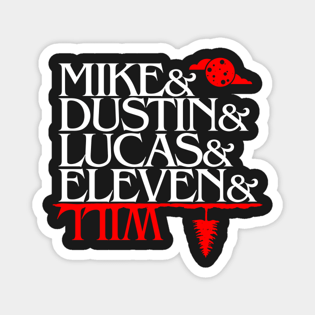 Stranger Things Upside Down Characters Magnet by BedRockDesign