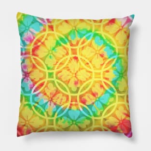 Tie Dye Floral Pattern Pillow