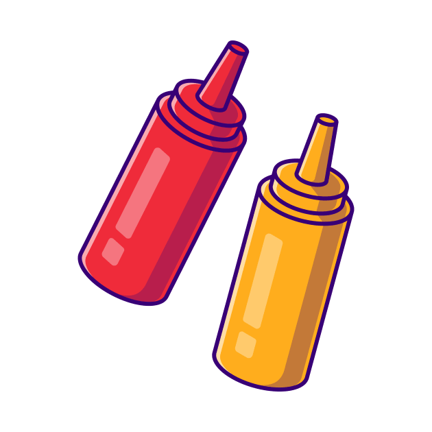 Mustard And Sauce Bottle Cartoon by Catalyst Labs