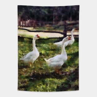 Geese - Three White Geese Tapestry