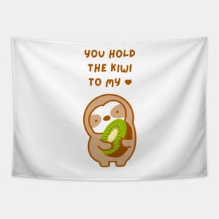 You Hold the Keys to My Heart Kiwi Sloth Tapestry