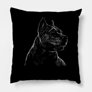 American pit bull head portrait Pillow