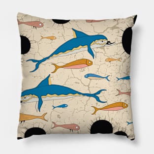 Minoan sea world illustration Pillow