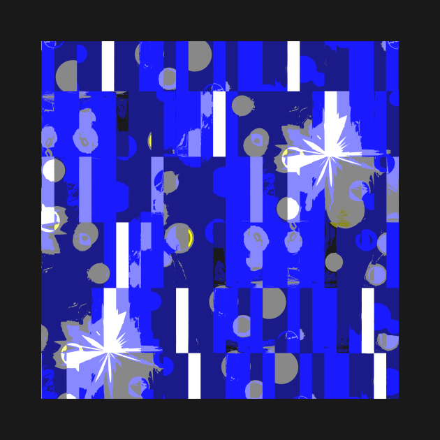 Blue and White Abstract Geometrical Pattern by OneLook