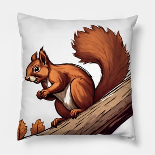 squirrel holding a nut Pillow