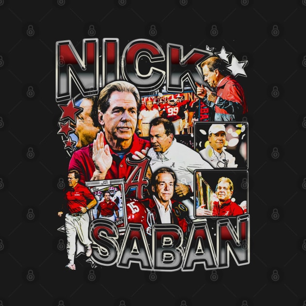 Nick Saban College Vintage Bootleg by Richard Michaud Art