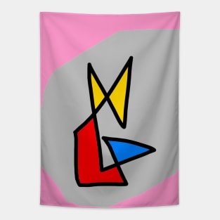 Abstract, Cubist Shape | Homage to Picasso | Pink Tapestry