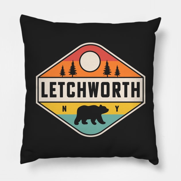 Letchworth State Park Camping Hiking Waterfalls New York Pillow by PodDesignShop