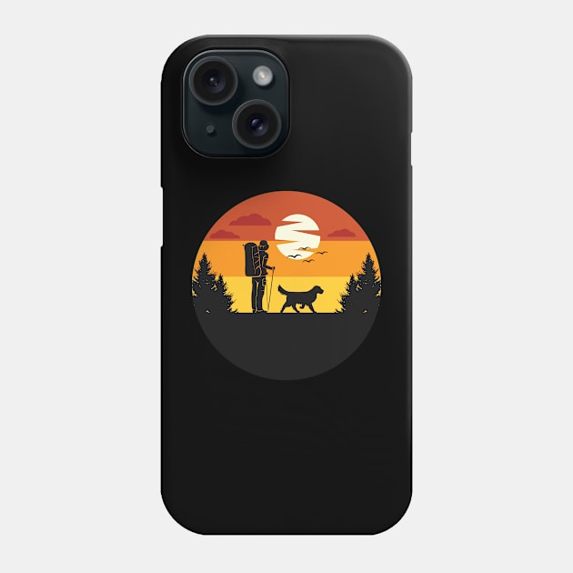 Vintage Dog Owner - Hiking With Dog Phone Case by TeeTypo