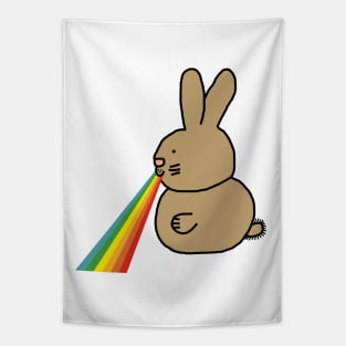 Animals with Rainbow Puke Bunny Rabbit Tapestry