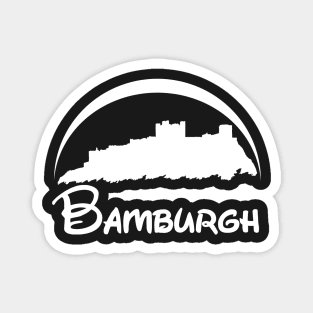 Bamburgh Castle (White Logo) Magnet