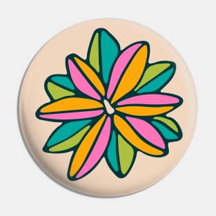 BLOOM BIG Boho Floral in 70s Bright Rainbow Pop Multi-Colours - UnBlink Studio by Jackie Tahara Pin