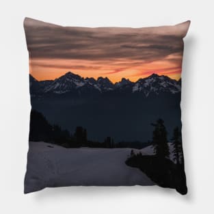 Cold Cascade Mountain Sunrise Pillow