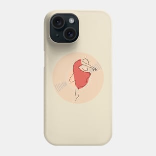 Vinyl - Ballerina dancer minimalist line art (black) Phone Case