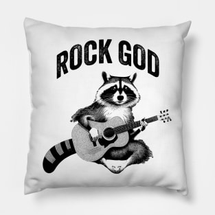 Rock God Raccoon Pillow