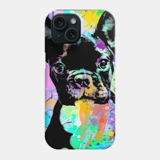 French Bulldog Lover Paint Spatter Art Unique Gift Tee Frenchie Phone Case