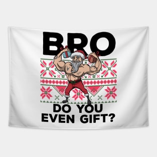 Ugly Christmas Workout Lifting Santa Claus Gym Fitness Gift Tapestry