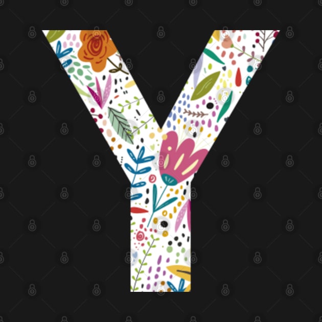 Letter Y with Flower Pattern by Batrisyiaraniafitri