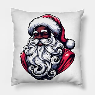 black santa claus (simplified) Pillow