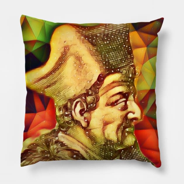 Lorenzo Valla Snow Portrait | Lorenzo Valla Artwork 15 Pillow by JustLit