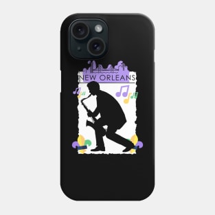 Purple New Orleans Louisiana Mardi Gras City Skyline Music Jazz Travel holidays Phone Case