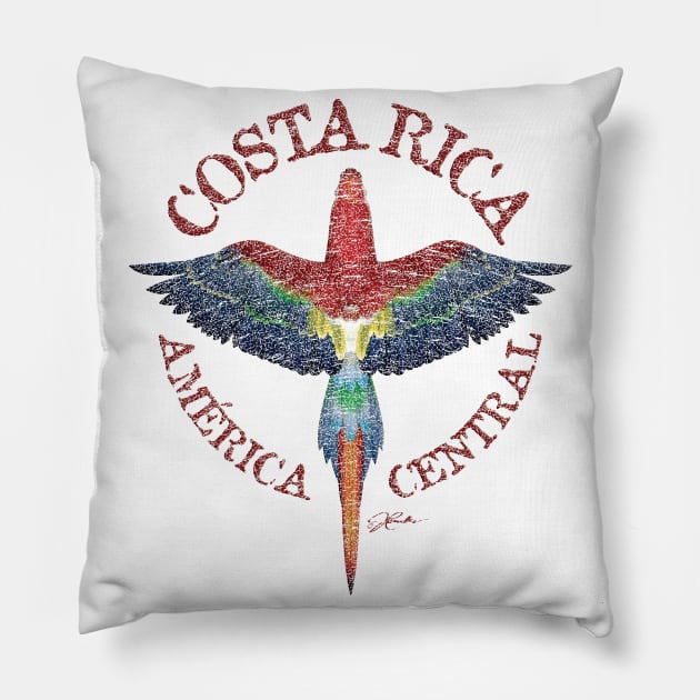 Costa Rica, America Central, Scarlet Macaw Pillow by jcombs