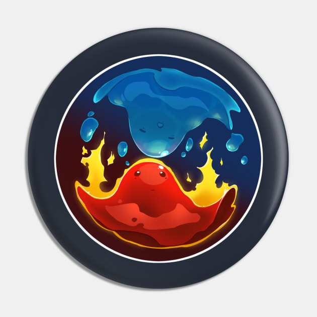 Fire and Water Slimes Pin by rainfinch