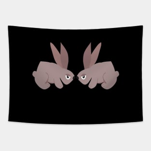 Double Trouble Bunnies - Hilarious Rabbits Facing Off! Tapestry