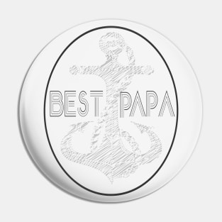 funny world's best papa ever, Funny white Fathers Day, husband Pin