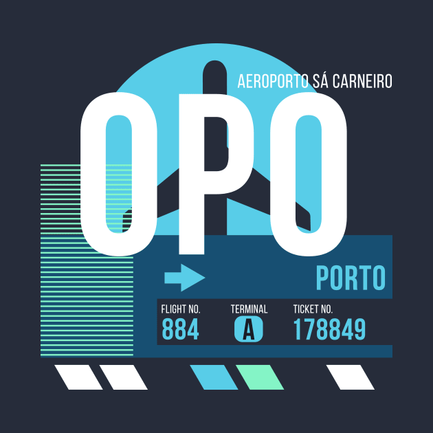 Porto (OPO) Airport // Sunset Baggage Tag by Now Boarding