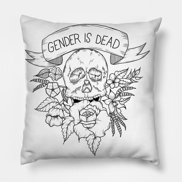 Gender is Dead Pillow by Luck and Lavender Studio