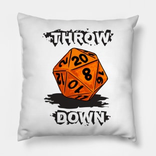 d20 Throw Down in Orange Pillow