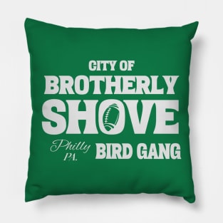 Brotherly Shove Philadelphia Football Green Pillow