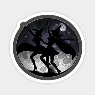 Two Witches Dancing in the Moonlight Magnet