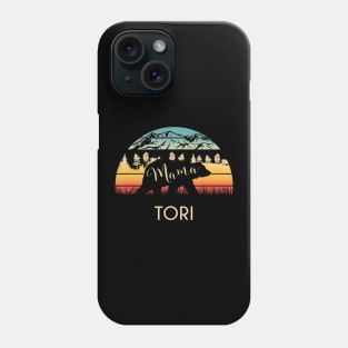 Tori Name Gift Retro Sun Personalized Mama Bear Phone Case