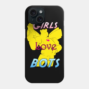 Girls Love Bots V2  Yellow Phone Case