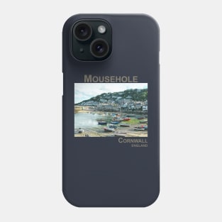 Mousehole, Cornwall, England UK fishing harbour boats art Phone Case