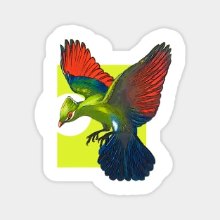 green bird flying Magnet