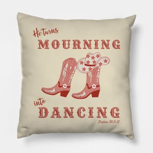 Christian Mourning Into Dancing Psalms 30 Monochrome Design Pillow