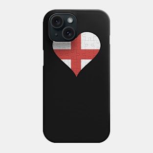 English Jigsaw Puzzle Heart Design - Gift for English With England Roots Phone Case