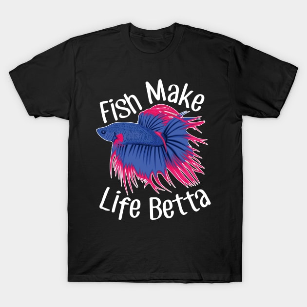 Betta T-shirt (Siamese Fighting Fish) - Black Graphic Tee In Organic Cotton