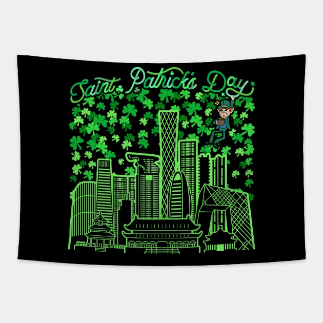 Saint Patrick's Day Beijing China Tapestry by travel2xplanet