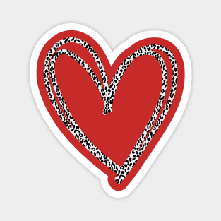 Cheetah Pattern Heart Outline Valentines Day Magnet