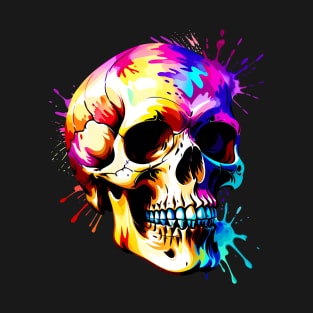 Colored Skull in Vibrant Vector Style T-Shirt