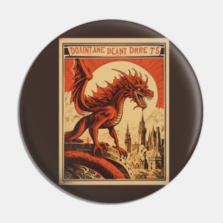 Vintage Dragon Advertisement T-Shirt Pin